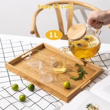 Copperteau Glass Teapot with Bamboo Lid and Filter