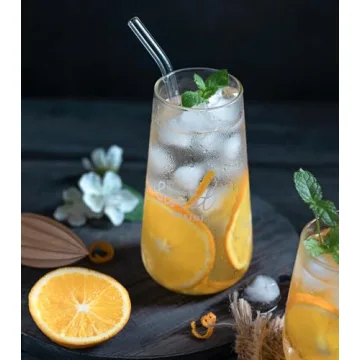 Reusable Glass Straws Set - 16 Pack with Cleaning Brushes