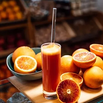 Reusable Glass Straws Set - 16 Pack with Cleaning Brushes