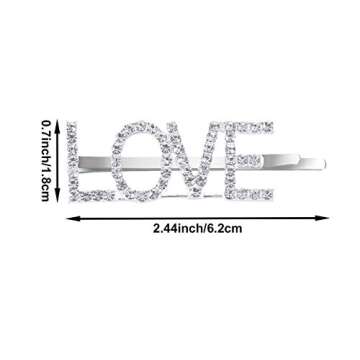 6Pcs Sparkly Letter Hair Clip Word Barrettes Pins Crystal Bobby Pins Bling Handmade Luxury Rhineston...