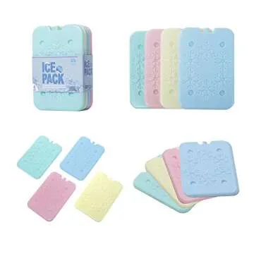 BLUE ELE Macaron-Colored Ice Pack for Lunch Box and Cooler, BPA Free, Reusable and Long Lasting, Sli...