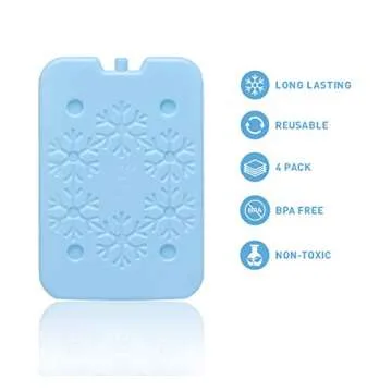 BLUE ELE Macaron-Colored Ice Pack for Lunch Box and Cooler, BPA Free, Reusable and Long Lasting, Slim and Lightweight Design, Set of 4, Fun & Colorful, BE01 Macaron-Colored