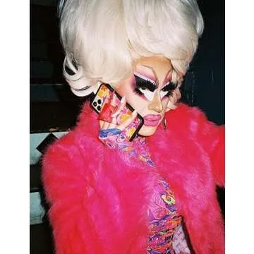 Wildflower Cases - Compatible with Apple iPhone 13 Pro Max | Protective Black Bumper, 4ft Drop Test Certified, Women Owned Small Business | Trixie Mattel - Collab Pink Floral Cute Aesthetic Trendy