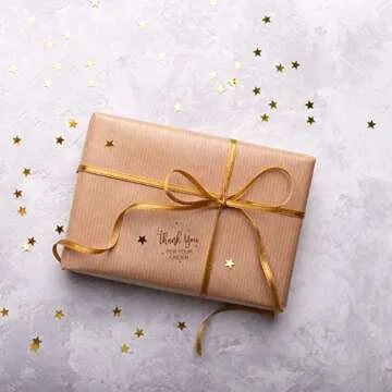 FUNWALTILES Clear Gold Thank You for Your Order 500pcs Wedding Gift Decoration Mail Seals Roll Labels Sticker Round 1"