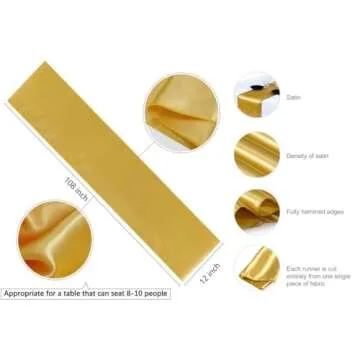 MDS Satin Table Runners | 5 PCS Luxurious Decor