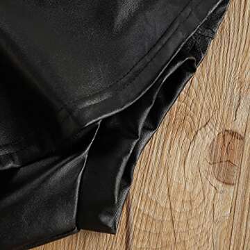 Newborn Baby Girls High Waisted PU Leather Skirts Soft Ruffled Tutu Skirt Shorts Mini Princess Dress (Black, 6-12M)