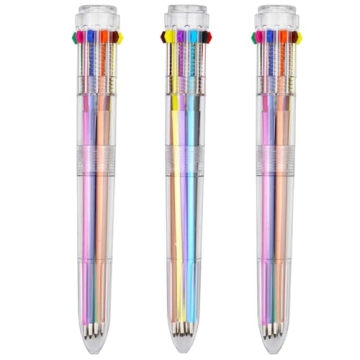 HeTaoCat Multicolor Pens 3 Pack - 10 Colors, 0.5mm Retractable Ballpoint Pens for Office and Art