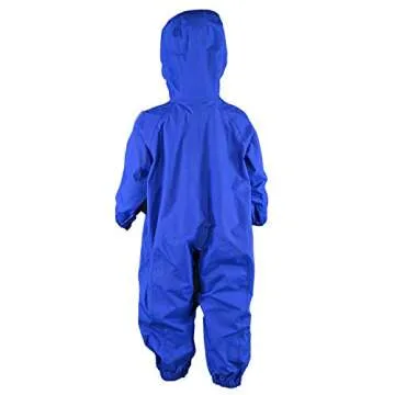 Splashy Waterproof One Piece Rainsuits and MudStopper Coveralls for Kids (2 Years, Royal Blue)