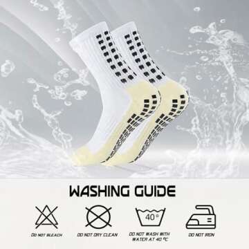 Yufree Men's Soccer Socks Anti Slip Non Slip Grip Pads for Football Basketball Sports Grip Socks, 4 Pair