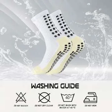 Yufree Men's Soccer Socks Anti Slip Non Slip Grip Pads for Football Basketball Sports Grip Socks, 4 Pair