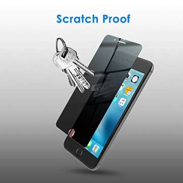 JETech Privacy Screen Protector for iPhone 8 Plus and iPhone 7 Plus, Anti-Spy Tempered Glass Film, 2-Pack