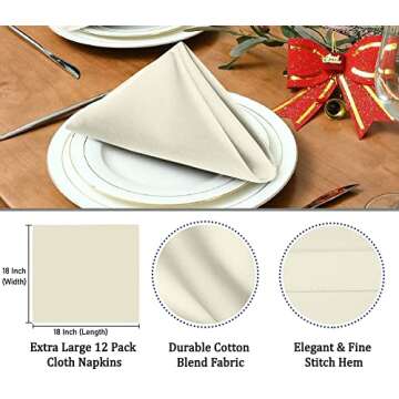 Buy Ruvanti Cloth Napkins - Elegant, Durable, Washable Set