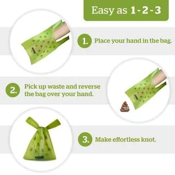 Pogi's Dog Poop Bags with Easy-Tie Handles - 300 Doggy Leak-Proof, Ultra Thick, Scented Poop Bags for Dogs, Cat