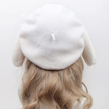 Sweet Lolita Beret Cap for Women with Bunny Ears