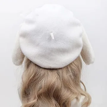 Sweet Lolita Beret Cap for Women with Bunny Ears