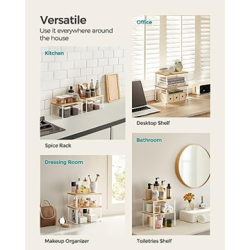 SONGMICS Stackable Cabinet Organizer Shelf Set of 4