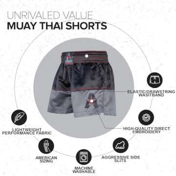 Anthem 50/50 Muay Thai Shorts - Kickboxing & Boxing Trunks