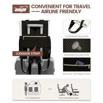 LOVEVOOK Laptop Backpack for Women, 17 Inch Work Laptop Bag Teacher Nurse Backpack, Wide Open Travel Backpack Purse Convertible Business Computer Tote Daypack, Black