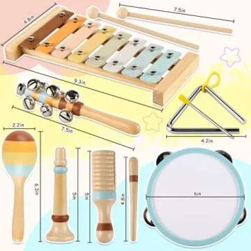 LOOIKOOS 12Pcs Musical Instruments Set for Kids
