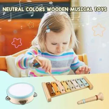 LOOIKOOS 12Pcs Musical Instruments Set for Kids