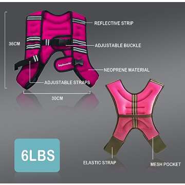 Stepfowarder Weighted Vest, 6Lbs/12Lbs Weight Vest with Reflective Stripe for Training Workout, Runn...