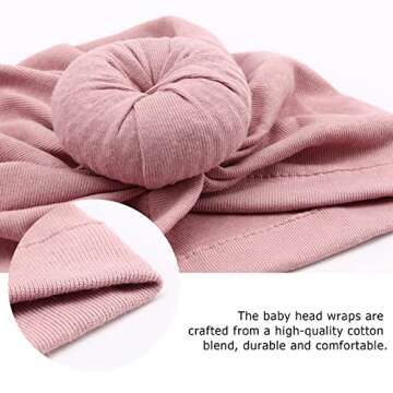 DRESHOW BQUBO 5 Pieces Baby Turban Hats Turban Bun Knot Baby Infant Beanie Baby Girl Soft Cute Toddl...