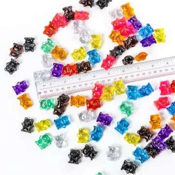 Odoorgames 100 Pcs Translucent Bear Counters, Counting Animal Matching Games Color Sorting Toys, Tra...
