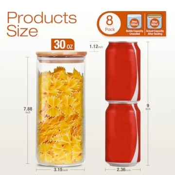 Stylish Glass Jars with Bamboo Lids for Organization