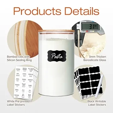 Stylish Glass Jars with Bamboo Lids for Organization