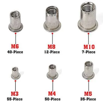 199-Piece Stainless Steel Rivnuts Fastener Kit - Durable & Versatile