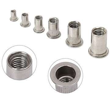 Stainless Steel Rivet Nuts M3 M4 M5 M6 M8 M10 Nutsert Threaded Insert Rivnuts Assortment Kit 199 Pieces