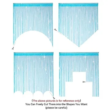 Hysenm 2 Pack Glitter String Curtains - Stylish Decor