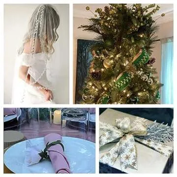 Gold Leaf Ribbon for Gift Wrapping and Decorations