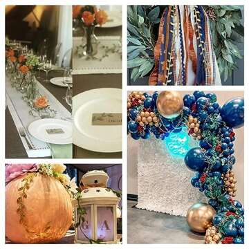 Gold Leaf Ribbon 10Yards Leaves Trim Rope Artificial Leaf Ribbon for Garland Gift Wrapping Party Wedding Home Decorations