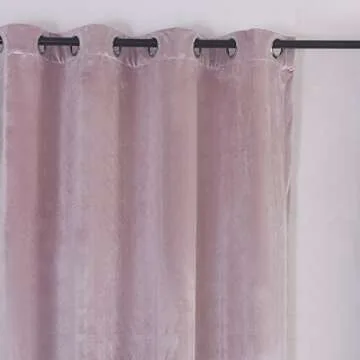 Cherry Home Super Soft Luxury Velvet Curtains Set of 2 Pink Flannel Blackout Drapes Grommet Draperies Eyelet 52Wx108L inch (2 Panels) with Tiebacks