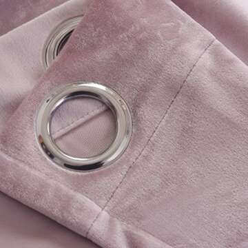 Cherry Home Super Soft Luxury Velvet Curtains Set of 2 Pink Flannel Blackout Drapes Grommet Draperies Eyelet 52Wx108L inch (2 Panels) with Tiebacks