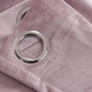 Cherry Home Super Soft Luxury Velvet Curtains Set of 2 Pink Flannel Blackout Drapes Grommet Draperies Eyelet 52Wx108L inch (2 Panels) with Tiebacks