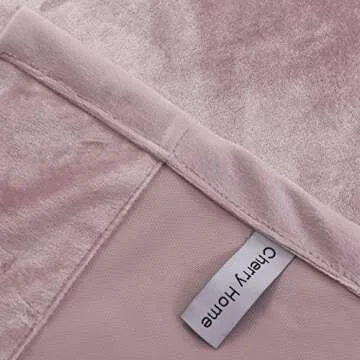 Cherry Home Super Soft Luxury Velvet Curtains Set of 2 Pink Flannel Blackout Drapes Grommet Draperies Eyelet 52Wx108L inch (2 Panels) with Tiebacks