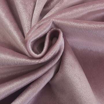 Cherry Home Super Soft Luxury Velvet Curtains Set of 2 Pink Flannel Blackout Drapes Grommet Draperies Eyelet 52Wx108L inch (2 Panels) with Tiebacks