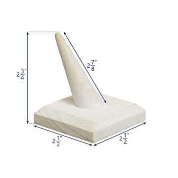 MOOCA 4-Piece Ring Display Stand Set -Jewelry Holder, Finger Ring Showcase Organizer, Wash White Col...