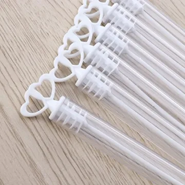 NUOLUX Bubble Sticks Wand - 24 Heart Tube Bubble Wands