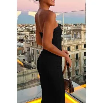 PRETTYGARDEN Women's Ribbed Maxi Bodycon Dress - Summer Staple for Effortless Style