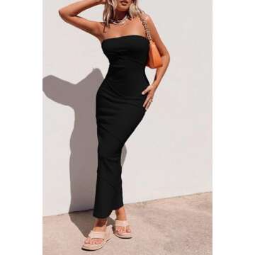 Stylish PRETTYGARDEN Women's Ribbed Maxi Dress Summer