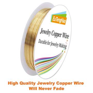 EuTengHao 6 Colors Jewelry Copper Wire Jewelry Beading Wire for Bracelet Necklaces Craft Jewelry Making Supplies (66 Yards,24 Gauge)
