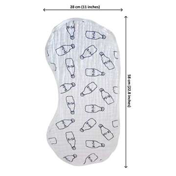 ShoppeWatch Muslin Burp Cloths Baby Burping Bibs 100% Natural Cotton 5-Pack Large 6 Layers Thick Sof...