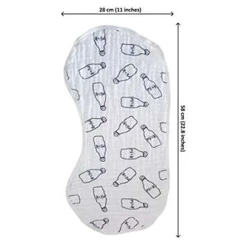 ShoppeWatch Muslin Burp Cloths Baby Burping Bibs 100% Natural Cotton 5-Pack Large 6 Layers Thick Sof...