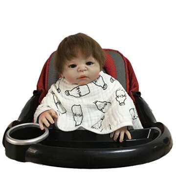 ShoppeWatch Muslin Burp Cloths Baby Burping Bibs 100% Natural Cotton 5-Pack Large 6 Layers Thick Soft Absorbent Cloth Spit Up Dribble Towels Rags for Newborns Baby Boy or Girl Unisex BB28