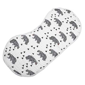 ShoppeWatch Muslin Burp Cloths Baby Burping Bibs 100% Natural Cotton 5-Pack Large 6 Layers Thick Soft Absorbent Cloth Spit Up Dribble Towels Rags for Newborns Baby Boy or Girl Unisex BB28