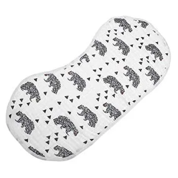 ShoppeWatch Muslin Burp Cloths Baby Burping Bibs 100% Natural Cotton 5-Pack Large 6 Layers Thick Soft Absorbent Cloth Spit Up Dribble Towels Rags for Newborns Baby Boy or Girl Unisex BB28