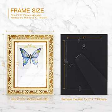 XUANLUO 5x7 2pcs Picture Frame Elegant Wood Grain Color Photo Frame with Tempered Glass Antique Frame for Desk Standing Wall Hanging Family Wedding Gifts